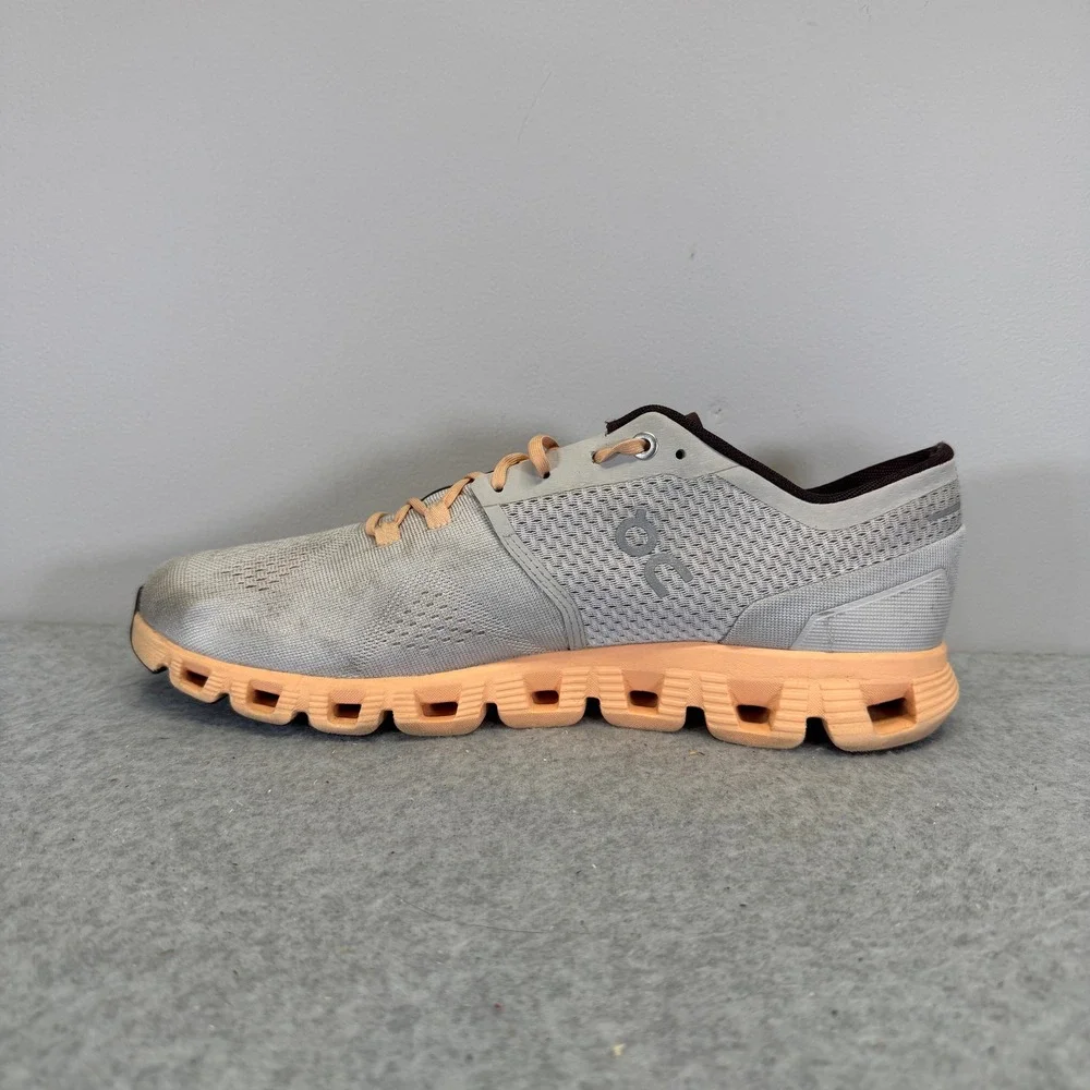 On Running Cloudflow Womens Shoes Size 10.5 Grey Orange CloudTec Low Top Sneaker